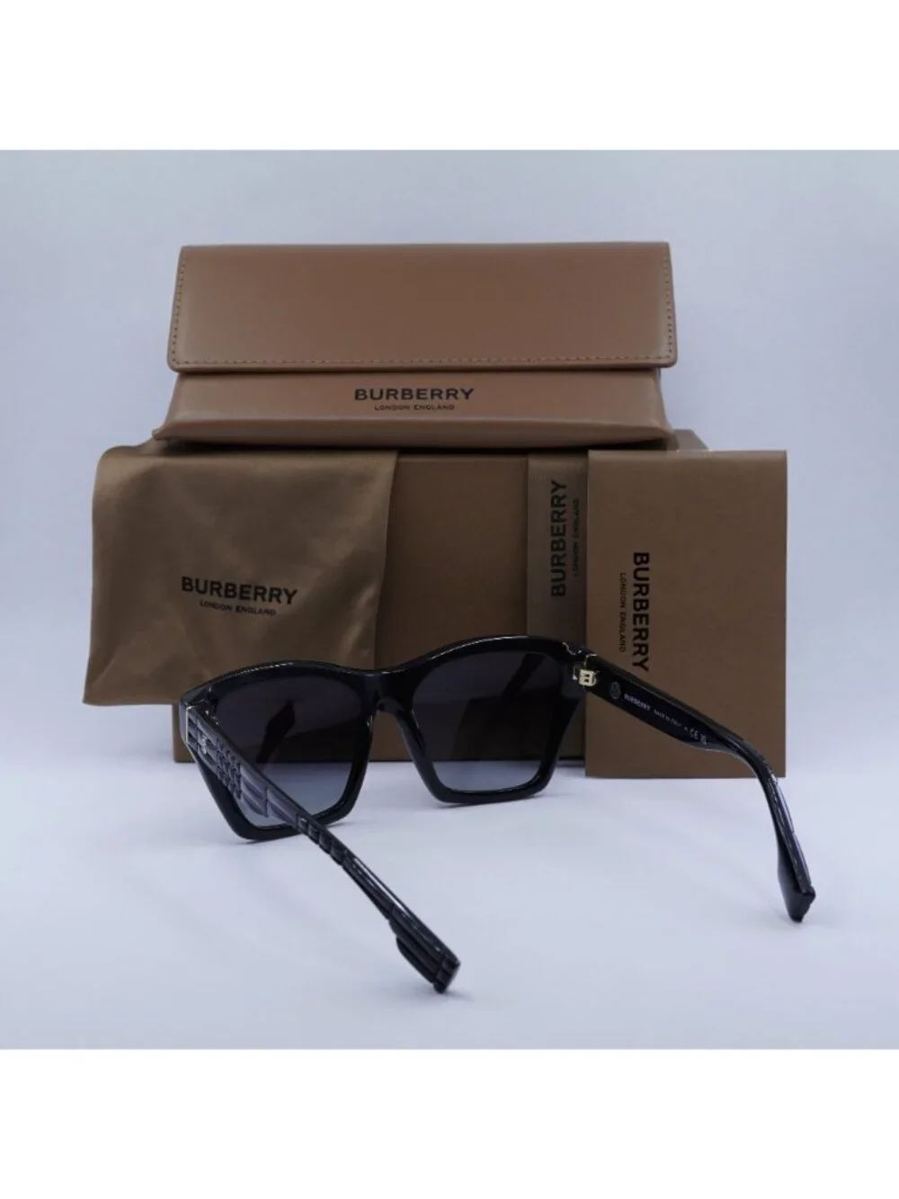 Burberry BE4391 30018G Square Sunglasses - Black/ Grey Gradient